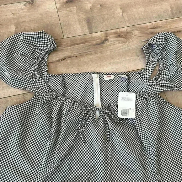 NWT LEVI'S Women's Misha Checkered Flutter-Sleeve Skater Dress Sz 4X - Picture 5 of 9